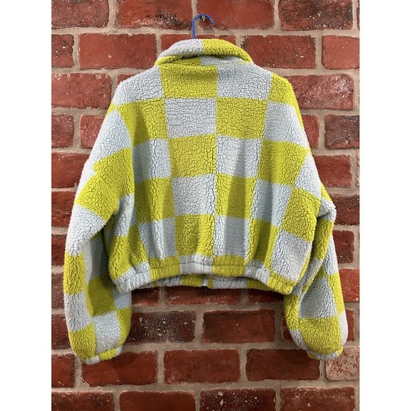 Urban Outfitters Olivia Checkered Print Sherpa Jacket Oversized Size XS - Picture 4 of 6